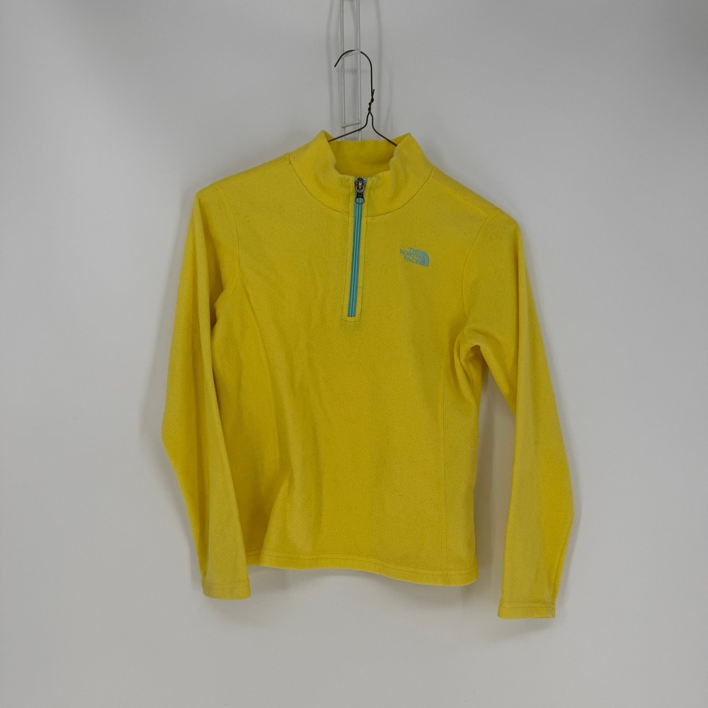 The North Face Fleece Pullover Girls M 10/12 Yellow Quarter Zip Gorpcore Outdoor